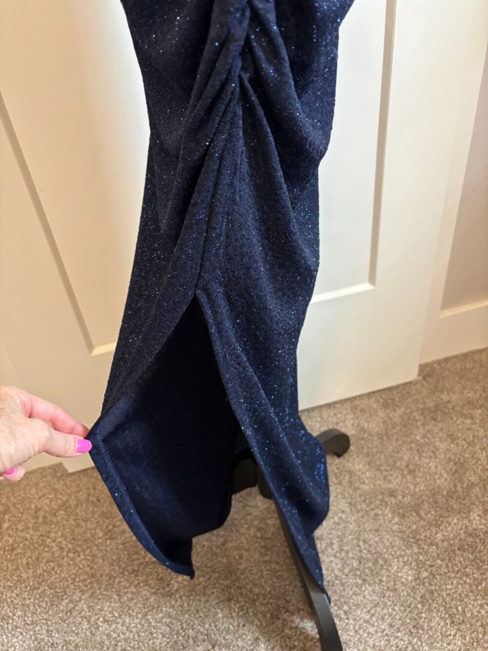 Navy Shimmer Gown size M/L - Picture 3 of 9